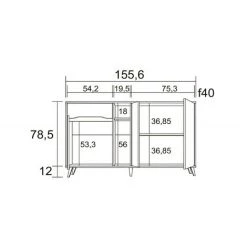 VENTEMEUBLESONLINE BUFFET SVANTE 3 PORTES ET 1 TI -Buffet et enfilade Soldes 24697720 5