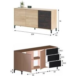 VENTEMEUBLESONLINE BUFFET OXYDE -Buffet et enfilade Soldes 24697742 5