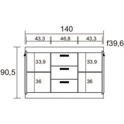VENTEMEUBLESONLINE BUFFET ARGOS NATURALE -Buffet et enfilade Soldes 24697927 4