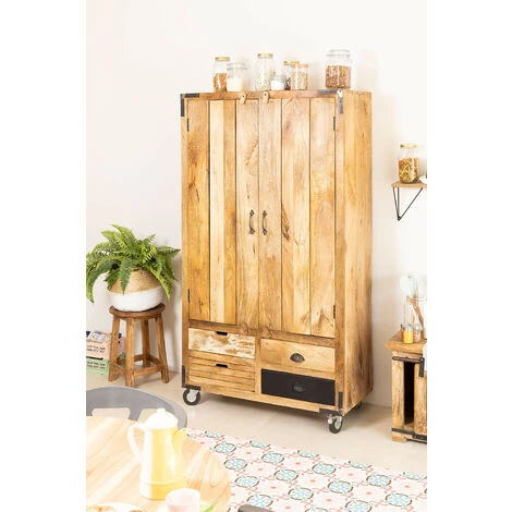 Meuble Bar En Bois Tombol SKLUM Bois De Manguiers - Black&Natural 2 Meuble Bar En Bois Tombol SKLUM Bois De Manguiers - Black&Natural – Image 2