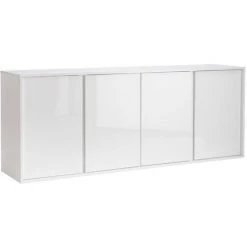 MILIBOO Buffet Design 4 Portes Blanc Laqué Brillant L180 Cm COMO - Blanc Laqué -Buffet et enfilade Soldes 25079484 2