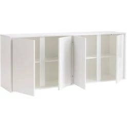 MILIBOO Buffet Design 4 Portes Blanc Laqué Brillant L180 Cm COMO - Blanc Laqué -Buffet et enfilade Soldes 25079484 3