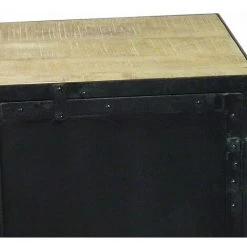 MADE IN MEUBLES Buffet En Métal Et Bois De Manguier Gabriel - Noir -Buffet et enfilade Soldes 25128823 4