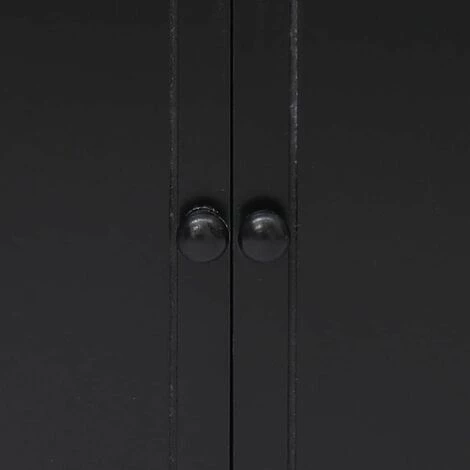 Hommoo Armoire Laterale Noir 60x30x75 Cm Bois De Paulownia HDV24646 2 Hommoo Armoire Laterale Noir 60x30x75 Cm Bois De Paulownia HDV24646 – Image 2