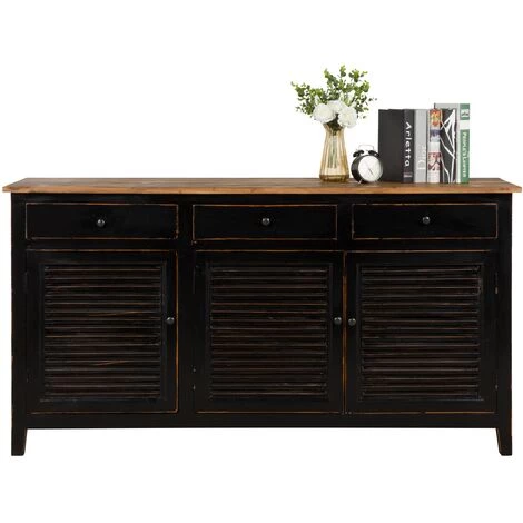 RENDEZ VOUS DéCO Buffet Casa En Bois Recyclé Effet Vieilli - Noir 1 RENDEZ VOUS DéCO Buffet Casa En Bois Recyclé Effet Vieilli - Noir
