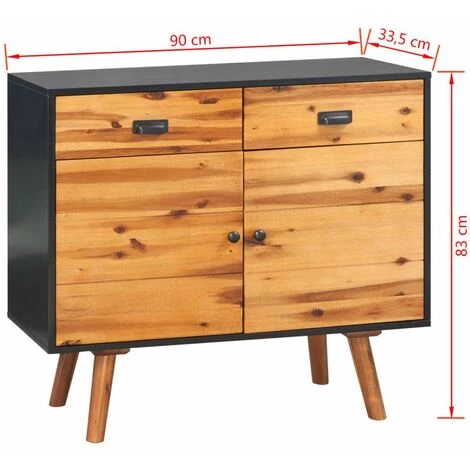 ASUPERMALL Buffet Bois D'acacia Massif 90 X 33,5 X 83 Cm 4 ASUPERMALL Buffet Bois D'acacia Massif 90 X 33,5 X 83 Cm – Image 4