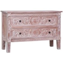 ASUPERMALL Buffet Avec 2 Tiroirs 90x30x60 Cm Bois D'acajou Massif