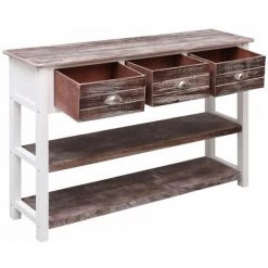 ASUPERMALL Buffet Antique Marron 115 X 30 X 76 Cm Bois -Buffet et enfilade Soldes 25231372 4