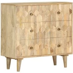 YOUTHUP Commode 75 X 35 X 75 Cm Bois De Manguier Massif - Brun
