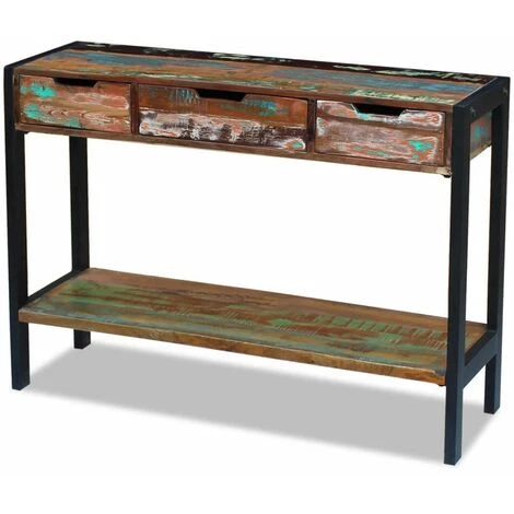 Hommoo Buffet 3 Tiroirs Bois De Recuperation Massif HDV09702 4 Hommoo Buffet 3 Tiroirs Bois De Recuperation Massif HDV09702 – Image 4