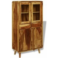 Hommoo Buffet Bois De Sesham 90 X 40 X 175 Cm HDV09755 -Buffet et enfilade Soldes 25379205 4