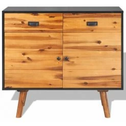 Hommoo Buffet Bois D'acacia Massif 90 X 33,5 X 83 Cm HDV11469 6 Hommoo Buffet Bois D'acacia Massif 90 X 33,5 X 83 Cm HDV11469 -Buffet et enfilade Soldes 25379276 2