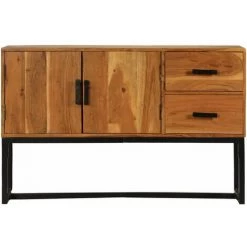 Hommoo Buffet Bois D'acacia Massif 115 X 30 X 70 Cm Marron HDV12079 -Buffet et enfilade Soldes 25379332 2