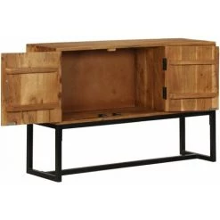 Hommoo Buffet Bois D'acacia Massif 115 X 30 X 70 Cm Marron HDV12079 -Buffet et enfilade Soldes 25379332 3