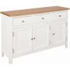 Hommoo Buffet 110 X 33,5 X 70 Cm Bois De Chene Massif HDV13036