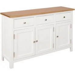 Hommoo Buffet 110 X 33,5 X 70 Cm Bois De Chene Massif HDV13036