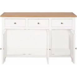 Hommoo Buffet 110 X 33,5 X 70 Cm Bois De Chene Massif HDV13036 -Buffet et enfilade Soldes 25379394 5