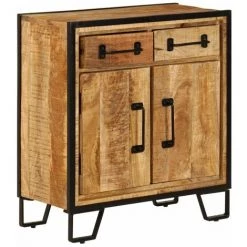 Hommoo Buffet 65 X 30 X 70 Cm Bois De Manguier Massif HDV13226 -Buffet et enfilade Soldes 25379414 5