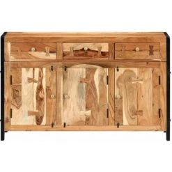 Hommoo Buffet 120x35x75 Cm Bois D'acacia Solide HDV13333 -Buffet et enfilade Soldes 25379457 5