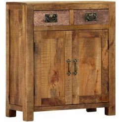 Hommoo Buffet 65 X 30 X 75 Cm Bois De Manguier Massif Brut HDV13587