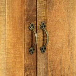 Hommoo Buffet 65 X 30 X 75 Cm Bois De Manguier Massif Brut HDV13587 -Buffet et enfilade Soldes 25379510 3