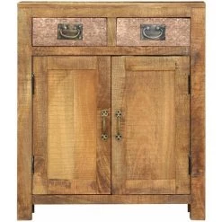 Hommoo Buffet 65 X 30 X 75 Cm Bois De Manguier Massif Brut HDV13587 -Buffet et enfilade Soldes 25379510 4