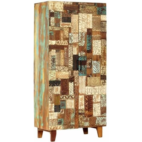 Hommoo Buffet Sculpte A La Main 85x45x180 Cm Bois Recuperation Solide HDV13757 1 Hommoo Buffet Sculpte A La Main 85x45x180 Cm Bois Recuperation Solide HDV13757