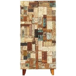 Hommoo Buffet Sculpte A La Main 85x45x180 Cm Bois Recuperation Solide HDV13757 8 Hommoo Buffet Sculpte A La Main 85x45x180 Cm Bois Recuperation Solide HDV13757 -Buffet et enfilade Soldes 25379570 4