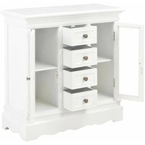 Hommoo Buffet Blanc 70 X 28 X 70 Cm Bois De Pin Massif HDV22180 4 Hommoo Buffet Blanc 70 X 28 X 70 Cm Bois De Pin Massif HDV22180 – Image 4