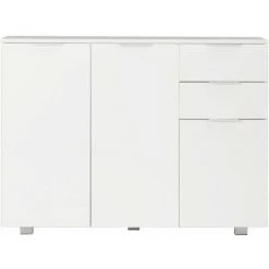 Hommoo Buffet Blanc Brillant 107 X 35 X 76 Cm HDV24409 -Buffet et enfilade Soldes 25379704 4