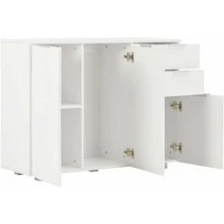 Hommoo Buffet Blanc Brillant 107 X 35 X 76 Cm HDV24409 -Buffet et enfilade Soldes 25379704 5