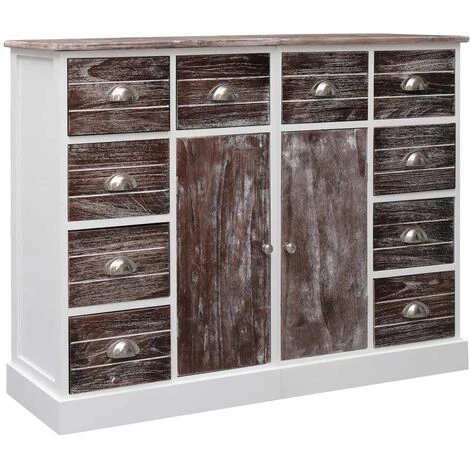 Hommoo Buffet Avec 10 Tiroirs Marron 113 X 30 X 79 Cm Bois HDV24715 1 Hommoo Buffet Avec 10 Tiroirs Marron 113 X 30 X 79 Cm Bois HDV24715