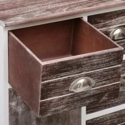 Hommoo Buffet Avec 10 Tiroirs Marron 113 X 30 X 79 Cm Bois HDV24715 6 Hommoo Buffet Avec 10 Tiroirs Marron 113 X 30 X 79 Cm Bois HDV24715 -Buffet et enfilade Soldes 25379782 2