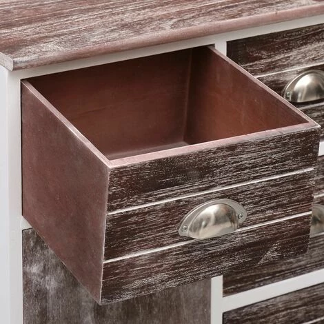 Hommoo Buffet Avec 10 Tiroirs Marron 113 X 30 X 79 Cm Bois HDV24715 2 Hommoo Buffet Avec 10 Tiroirs Marron 113 X 30 X 79 Cm Bois HDV24715 – Image 2