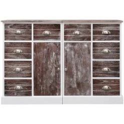 Hommoo Buffet Avec 10 Tiroirs Marron 113 X 30 X 79 Cm Bois HDV24715 7 Hommoo Buffet Avec 10 Tiroirs Marron 113 X 30 X 79 Cm Bois HDV24715 -Buffet et enfilade Soldes 25379782 3