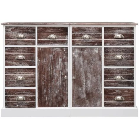 Hommoo Buffet Avec 10 Tiroirs Marron 113 X 30 X 79 Cm Bois HDV24715 3 Hommoo Buffet Avec 10 Tiroirs Marron 113 X 30 X 79 Cm Bois HDV24715 – Image 3