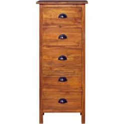 Buffet 45x35x110 Cm Bois De Teck Massif VidaXL - Brun -Buffet et enfilade Soldes 25448994 3