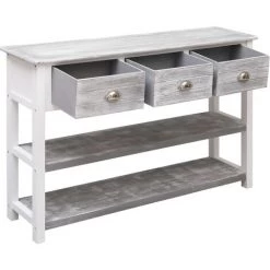 Hommoo Buffet Antique Gris 115 X 30 X 76 Cm Bois HDV24704 8 Hommoo Buffet Antique Gris 115 X 30 X 76 Cm Bois HDV24704 -Buffet et enfilade Soldes 25556746 4