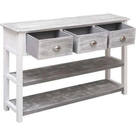 Hommoo Buffet Antique Gris 115 X 30 X 76 Cm Bois HDV24704 4 Hommoo Buffet Antique Gris 115 X 30 X 76 Cm Bois HDV24704 – Image 4