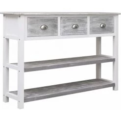 Hommoo Buffet Antique Gris 115 X 30 X 76 Cm Bois HDV24704 9 Hommoo Buffet Antique Gris 115 X 30 X 76 Cm Bois HDV24704 -Buffet et enfilade Soldes 25556746 5