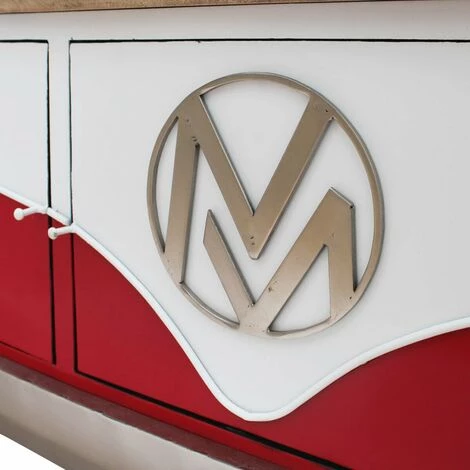 MADE IN MEUBLES Meuble TV Rouge Avec Plateau En Bois De Manguier Combi - Rouge 3 MADE IN MEUBLES Meuble TV Rouge Avec Plateau En Bois De Manguier Combi - Rouge – Image 3