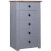 ASUPERMALL Buffet Gris 46x40x89 Cm Pin Assortiment Panama