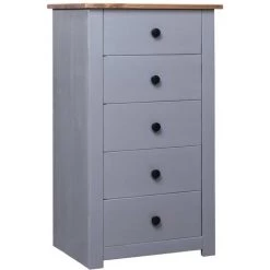 ASUPERMALL Buffet Gris 46x40x89 Cm Pin Assortiment Panama