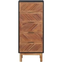 VidaXL Buffet 45x32x115 Cm Bois D'acacia Solide Et MDF - Brun -Buffet et enfilade Soldes 26124598 3