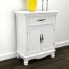 TRUE DEAL Armoire Avec 2 Portes Et 1 Tiroir Bois Blanc