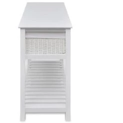 TRUE DEAL Buffet De Rangement Blanc 7 TRUE DEAL Buffet De Rangement Blanc -Buffet et enfilade Soldes 26219562 3