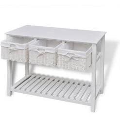 TRUE DEAL Buffet De Rangement Blanc 8 TRUE DEAL Buffet De Rangement Blanc -Buffet et enfilade Soldes 26219562 4