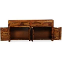 TRUE DEAL Buffet Bois Massif De Sesham 160 X 35 X 75 Cm -Buffet et enfilade Soldes 26220480 3