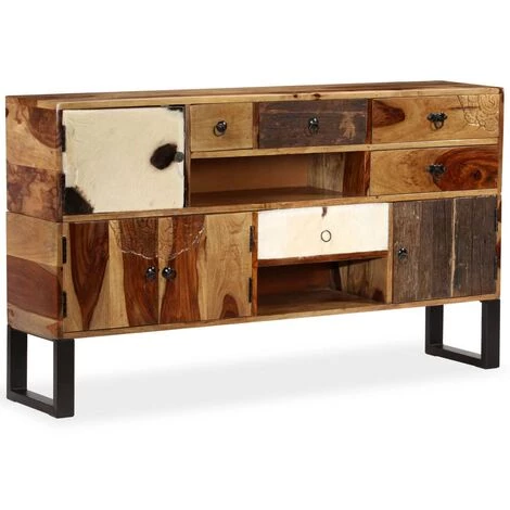 TRUE DEAL Buffet Bois Massif De Sesham 140 X 30 X 80 Cm 2 TRUE DEAL Buffet Bois Massif De Sesham 140 X 30 X 80 Cm – Image 2