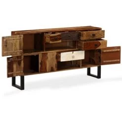 TRUE DEAL Buffet Bois Massif De Sesham 140 X 30 X 80 Cm 8 TRUE DEAL Buffet Bois Massif De Sesham 140 X 30 X 80 Cm -Buffet et enfilade Soldes 26221257 4